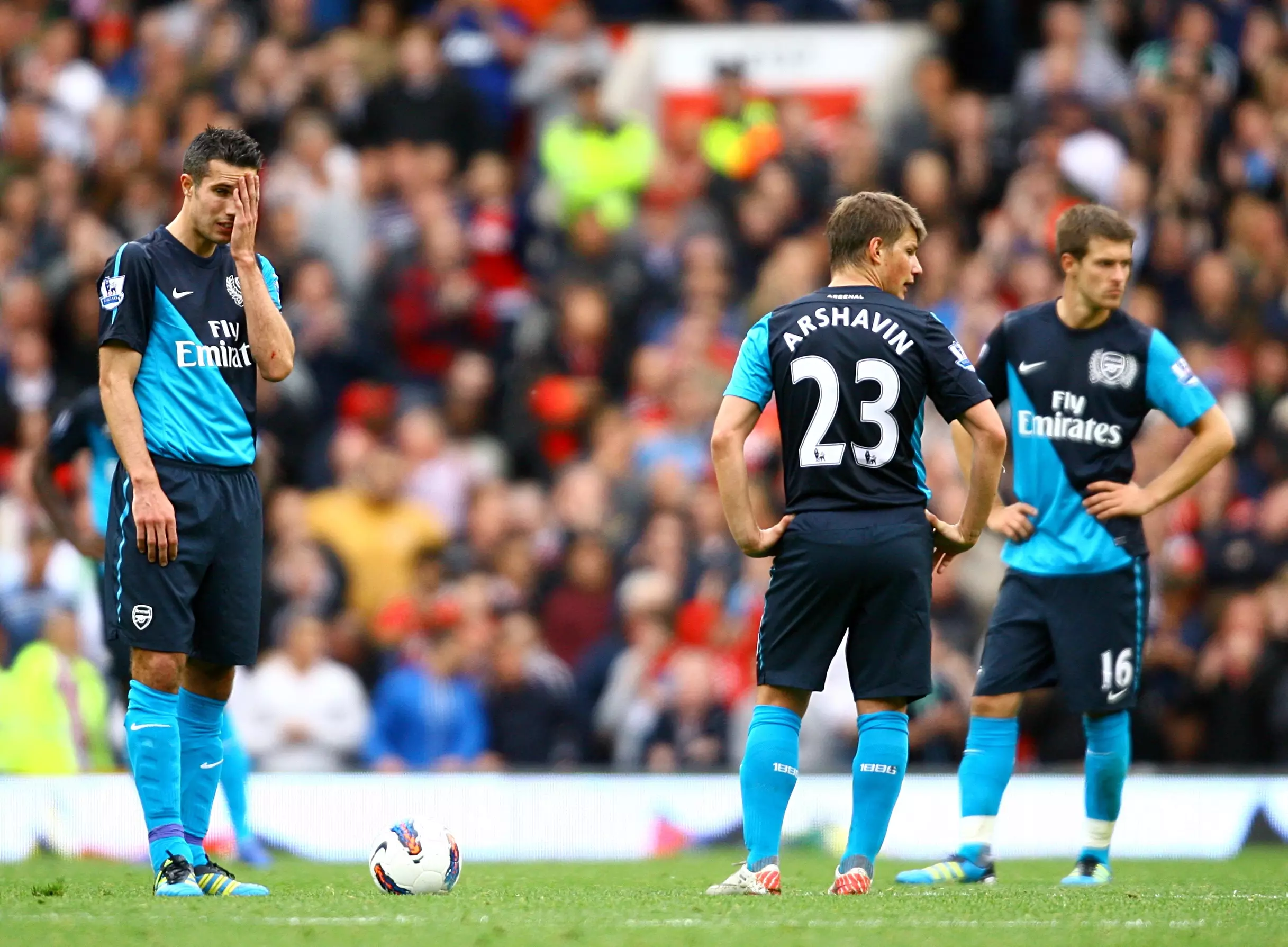 Arsenal players dejected during the famous loss. Image: PA Images