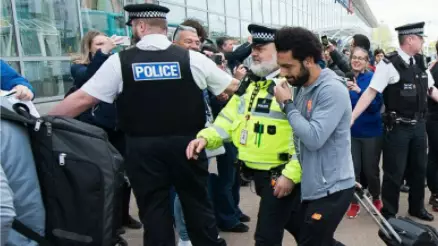 Mohamed Salah Gets His Own Police Escort As Liverpool Team Arrive At Airport 
