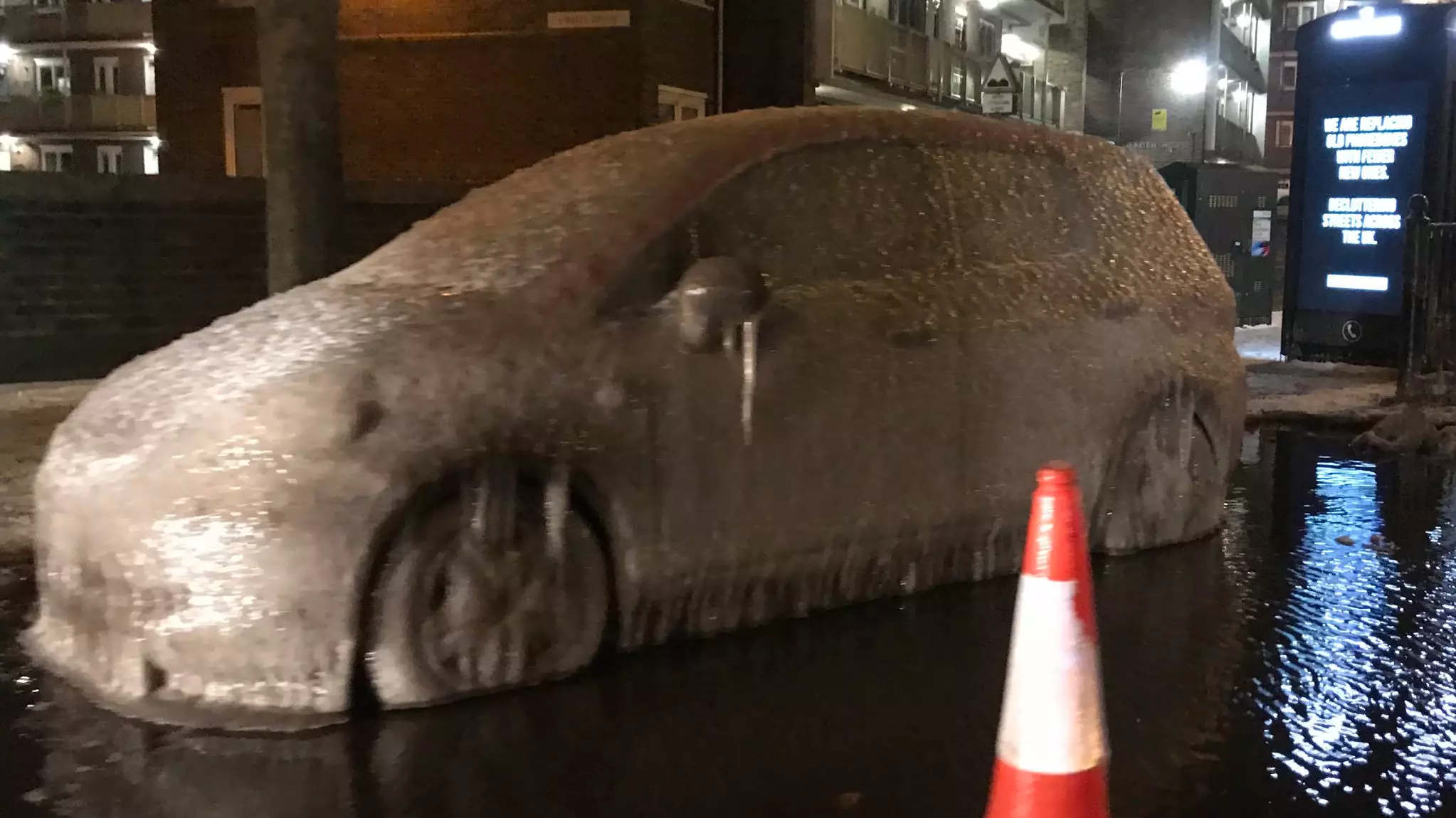 The Cold Weather Left This Car In London Completely Frozen Over