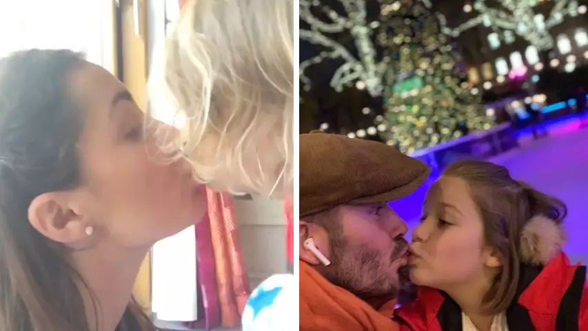 Celebrities Are Kissing Their Kids On The Lips In Support Of David Beckham