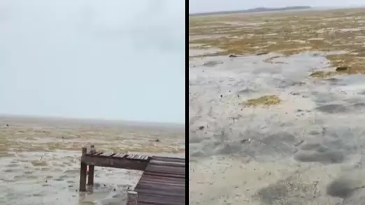 Hurricane Irma Sucks The Water Out Of The Sea In The Bahamas 
