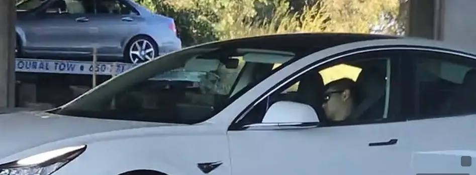 The man was seen seemingly sleeping at the wheel.