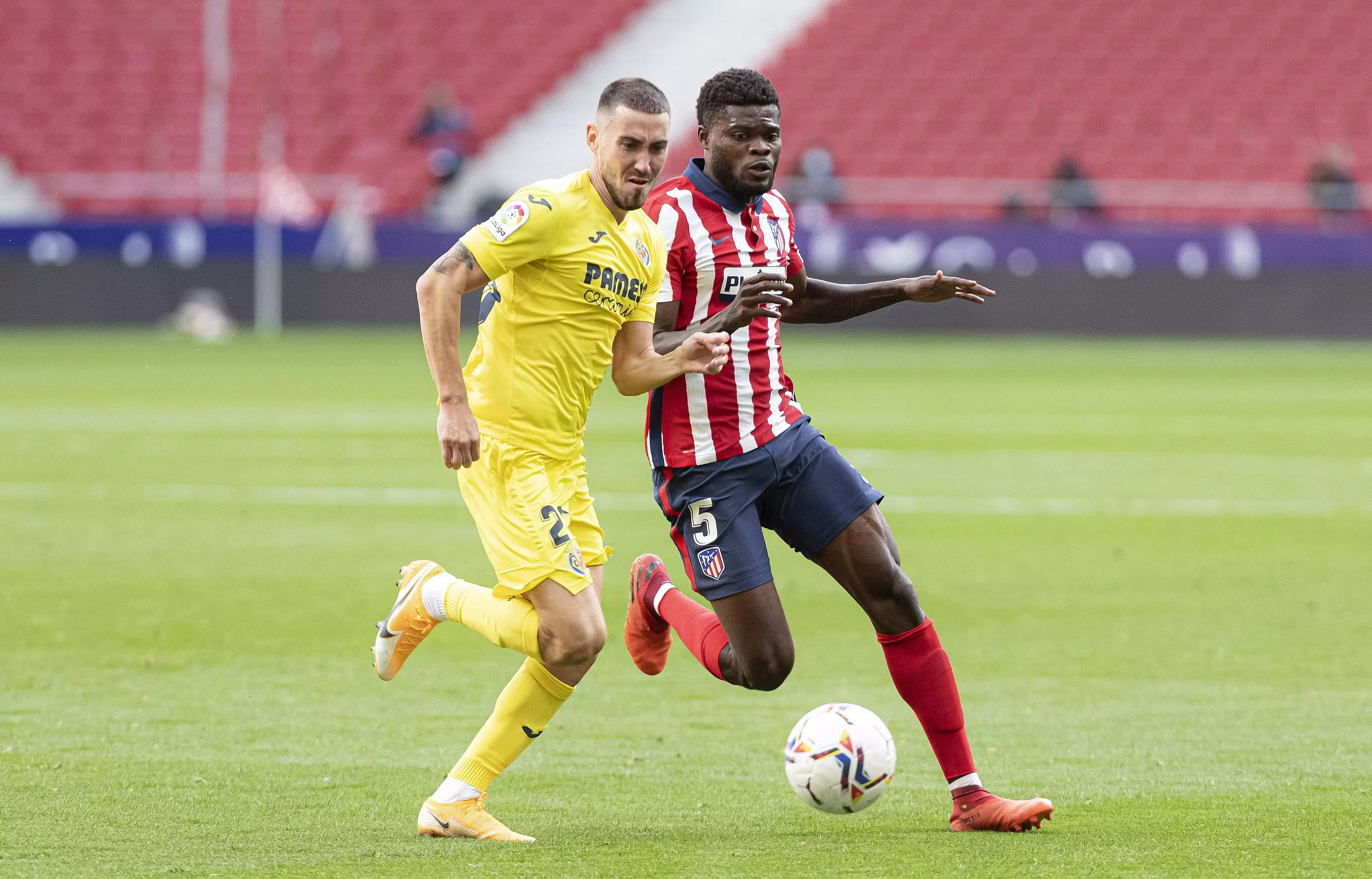 Partey playing for Atleti at the weekend. Image: PA Images