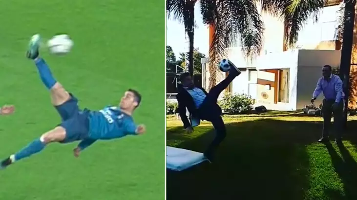 Argentine Journalist Tries Imitating Cristiano Ronaldo's Overhead Kick, It Doesn't End Well