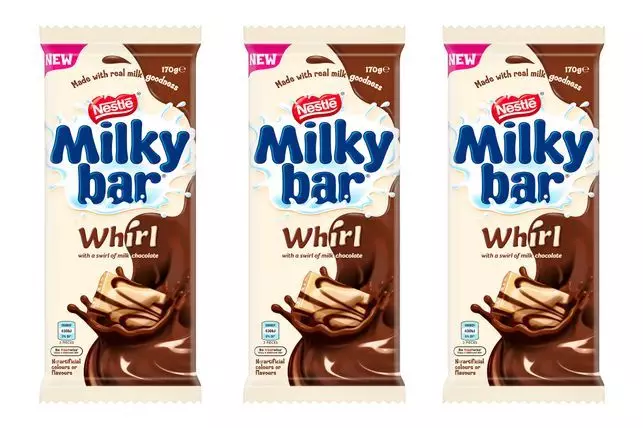 You can also get a Milkybar with milk chocolate swirls (