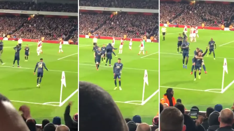 Fan Captures Jesse Lingard's Whole Celebration Vs. Arsenal 