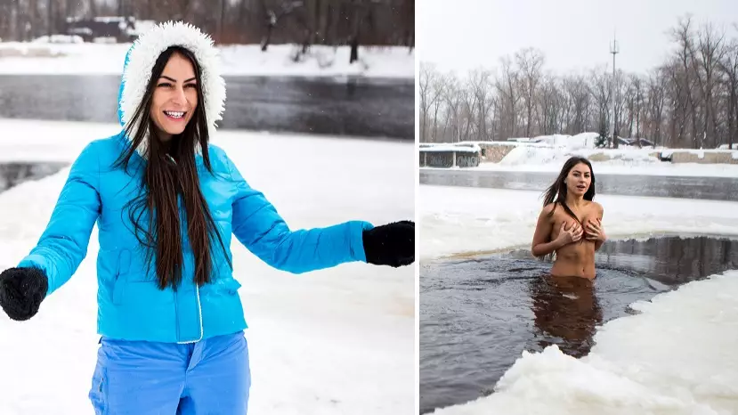 Woman Claims Swimming Naked In Freezing Conditions Keeps Her Young 