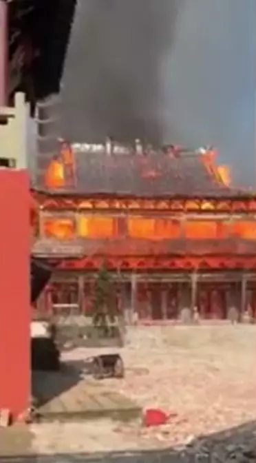 Monastery burning