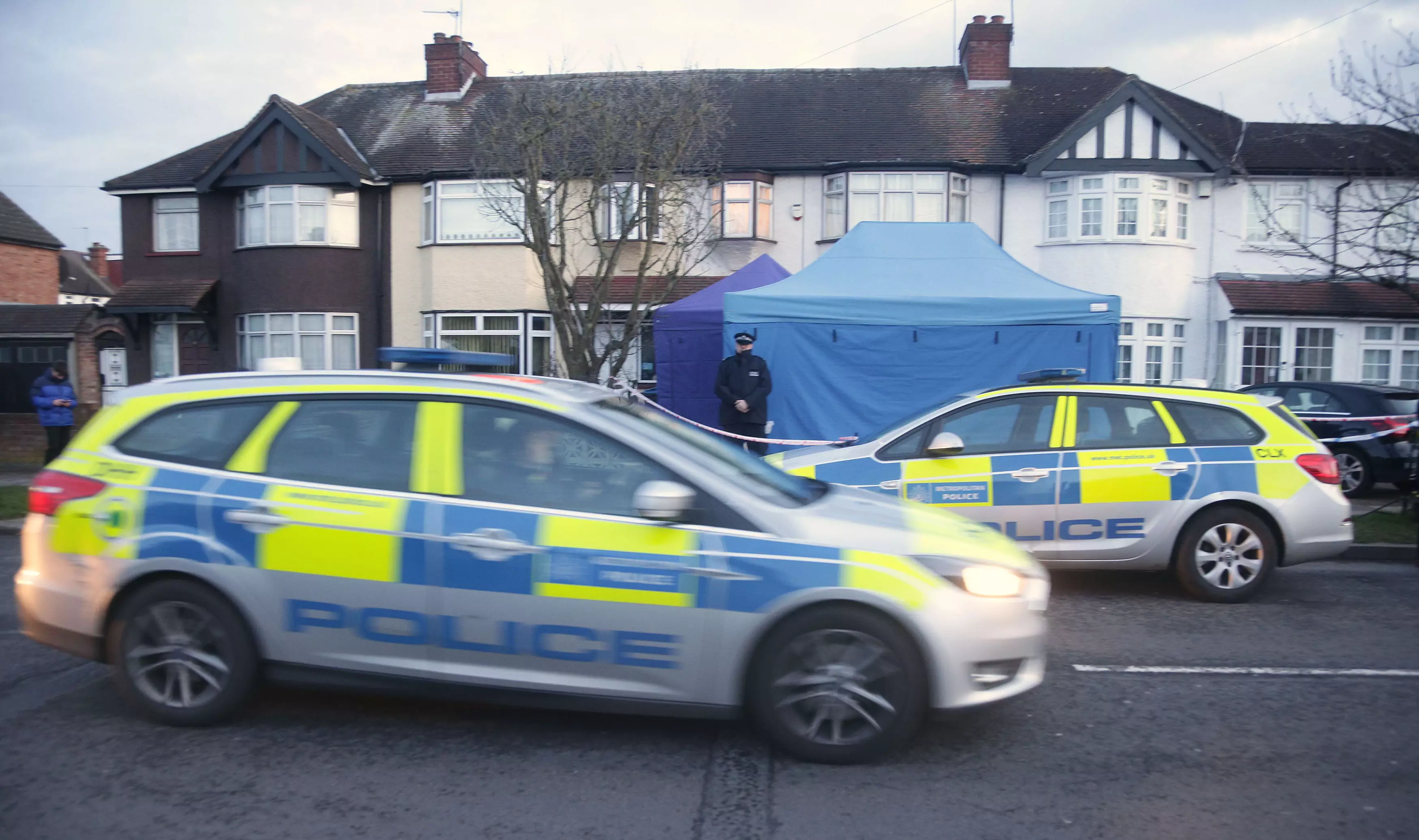 The address which has been sealed-off by police after Nikolai Glushkov has been found dead (