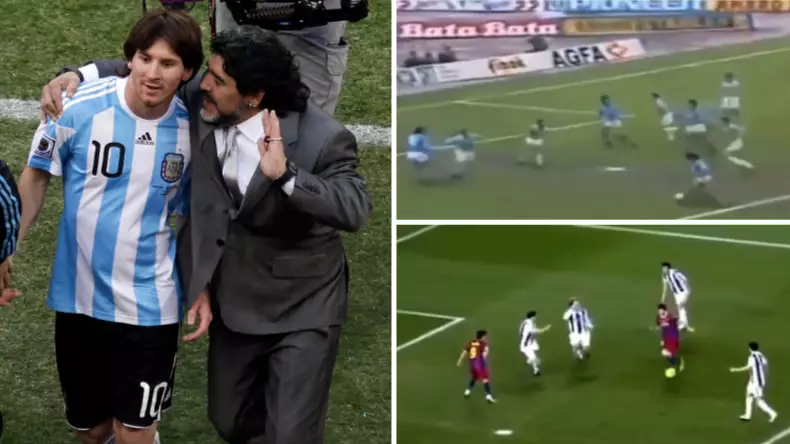 Video Of Lionel Messi And Diego Maradona Doing The Same Moves Is Football Poetry
