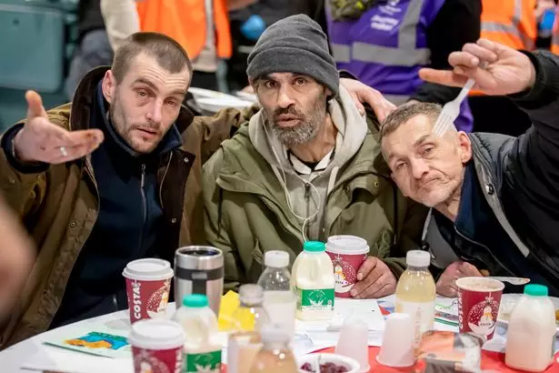 200 homeless people were served a three-course meal at the event.