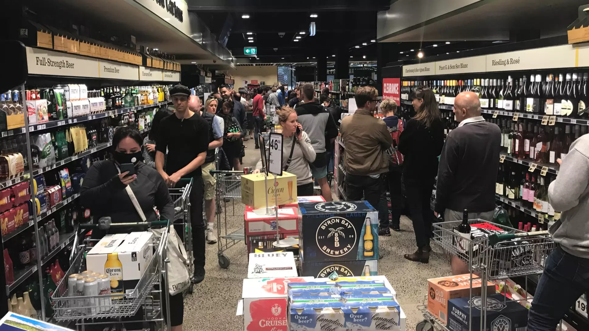 Australians Started Panic Buying Alcohol After Non-Essential Service Shutdown Announcement