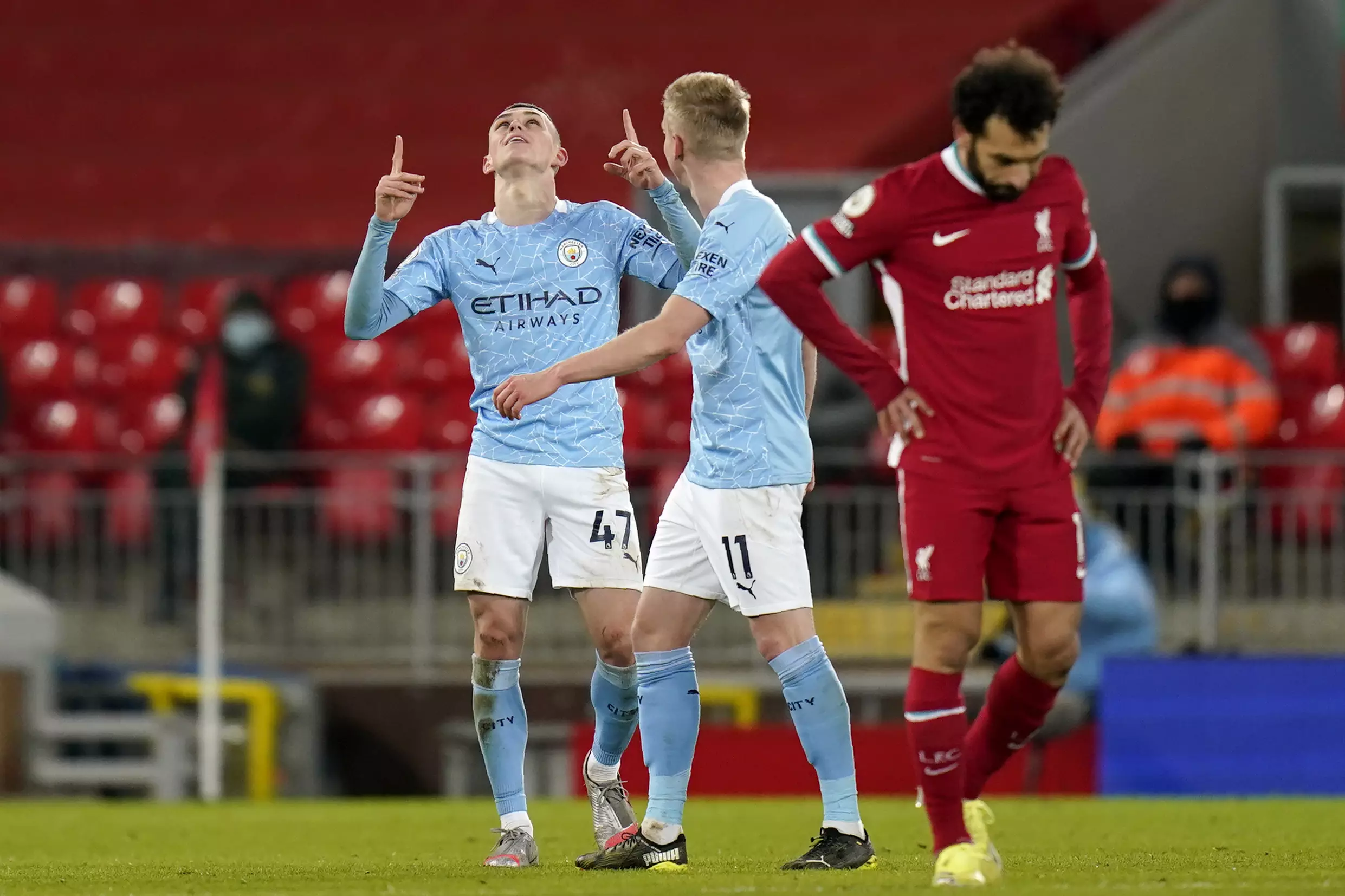 City scored three goals late on against Liverpool. Image: PA Images