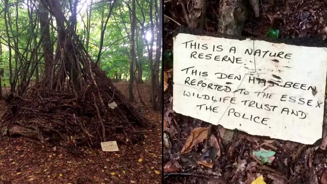 Dad Furious Over Threatening Note Left On Sons' Woodland Den