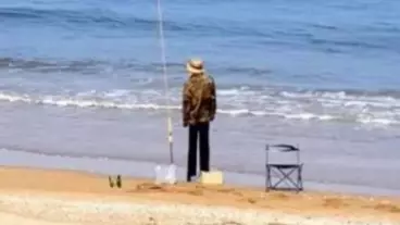 Police Approach 'Fisherman' Ignoring Lockdown Rules Only To Discover It's A Scarecrow 