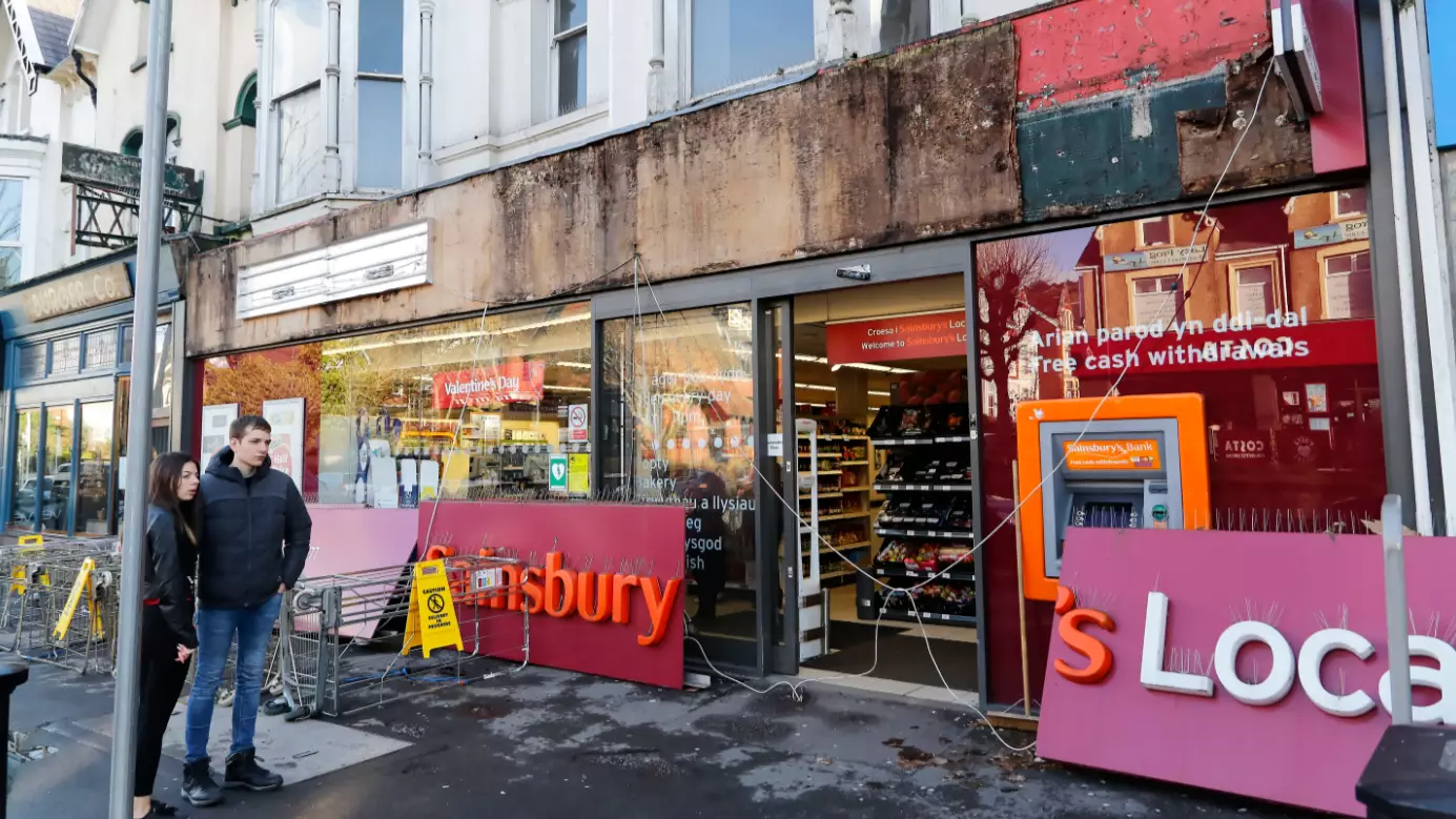 ​Woman Taken To Hospital After Sainsbury's Sign Falls On Her Head In Street