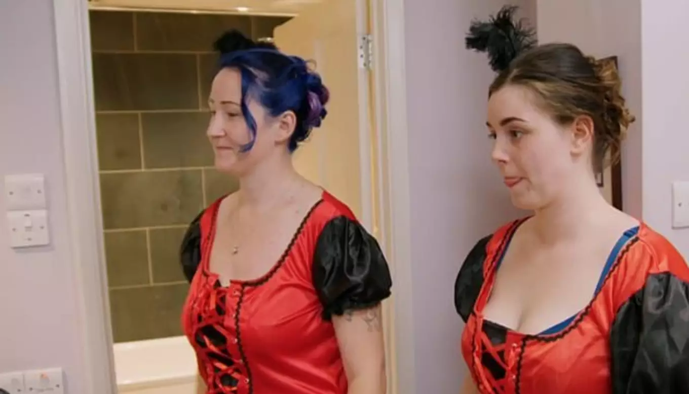 Two unhappy bridesmaids in the dresses Steve chose.