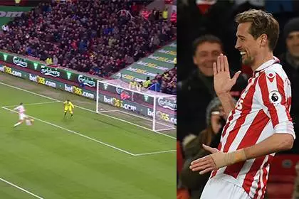 WATCH: Peter Crouch Scores His 100th Goal And Celebrates By Doing The Robot