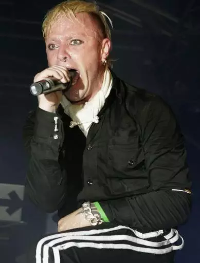 Keith Flint performing on stage as part of The Grolsch Summer Set.