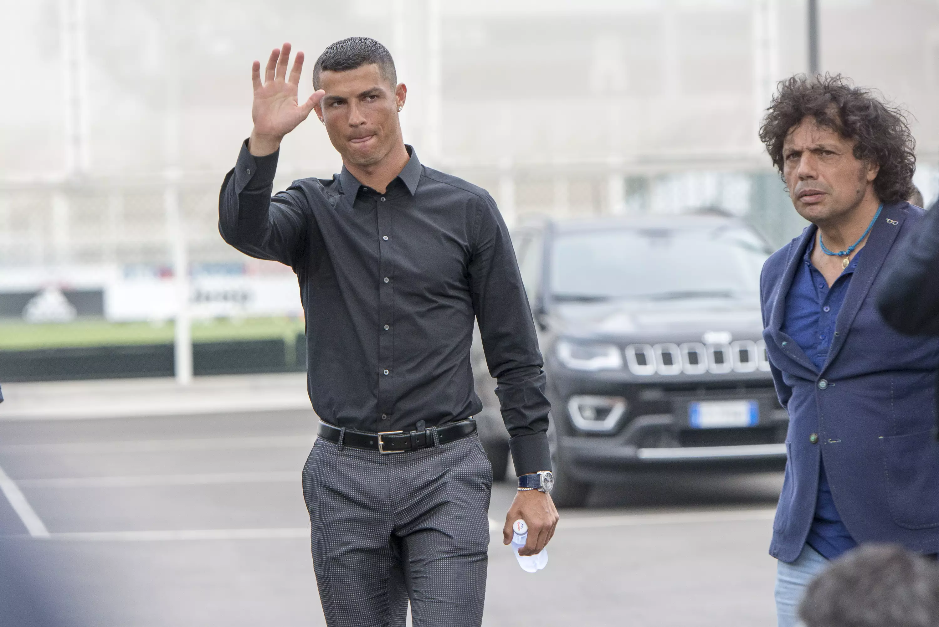 Ronaldo arriving in Turin to sign for Juventus. Image: PA Images