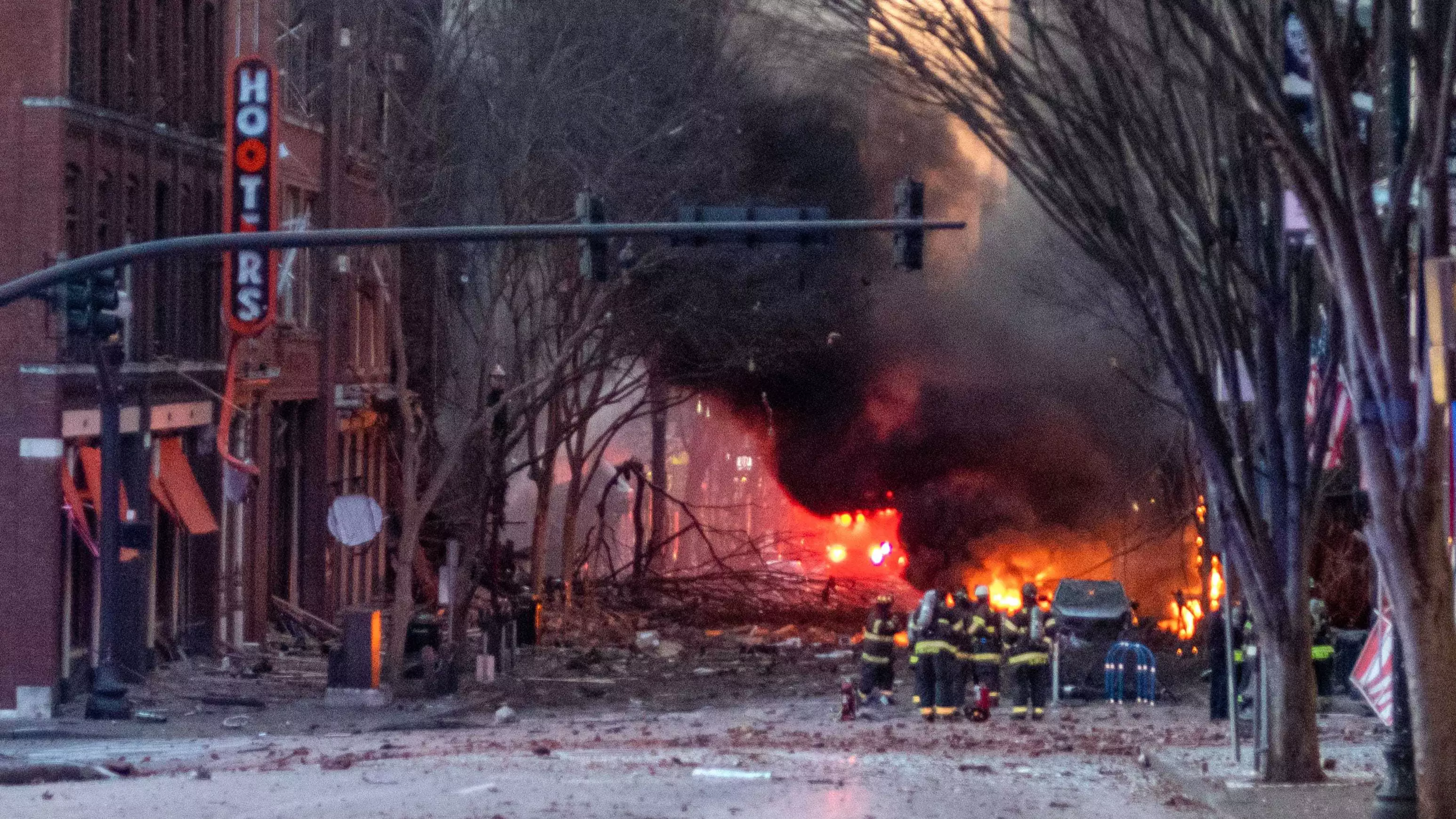 RV Explodes In Deserted Street In Downtown Nashville After Issuing Eerie Warning