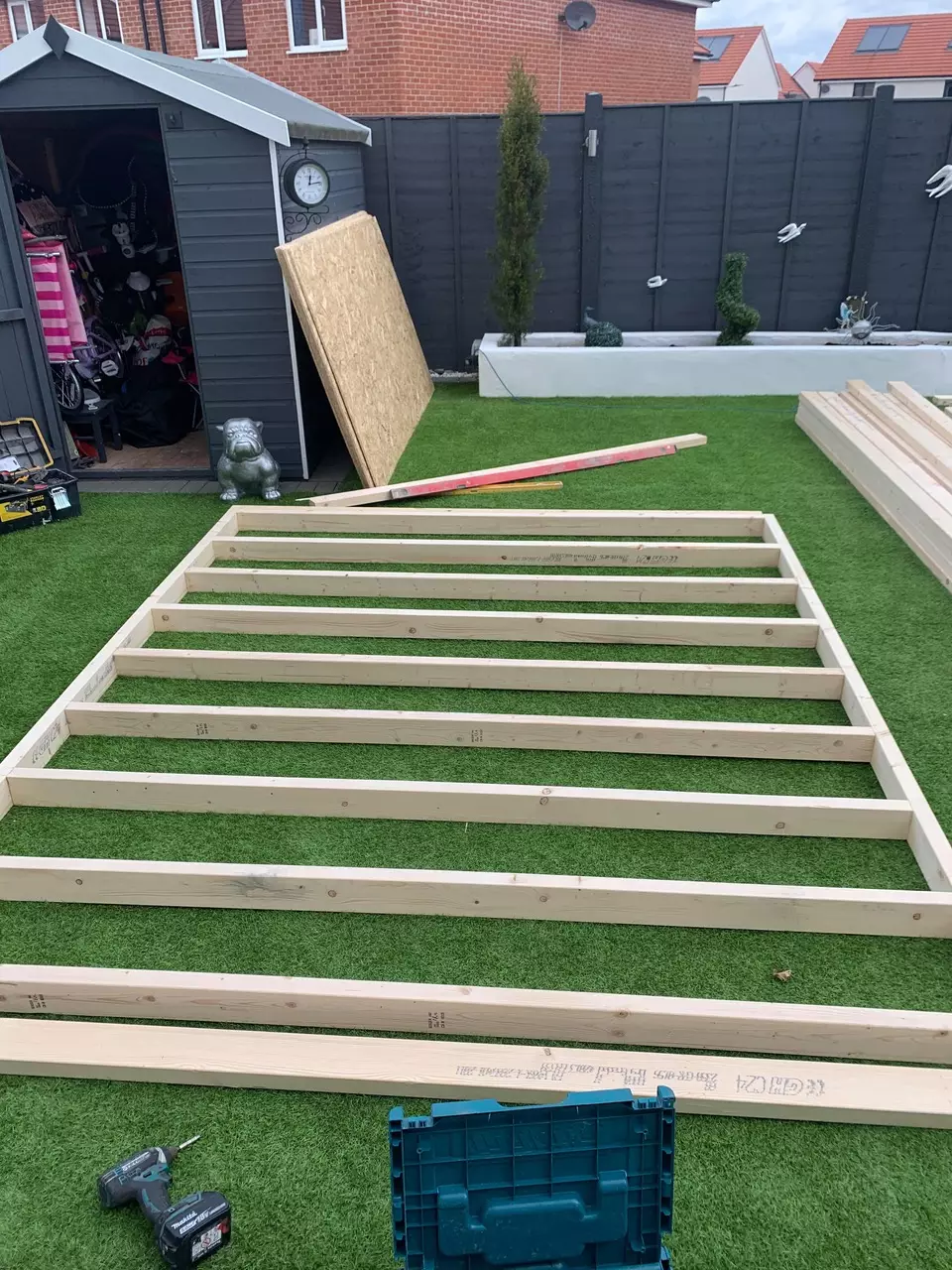 The couple began by measuring out a space that would fit their garden (Latestdeals.co.uk)