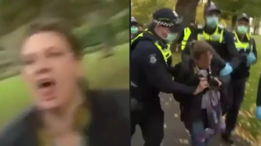 Woman Loses Job For Breathing On Camera Crew During Melbourne Anti-Lockdown Protest