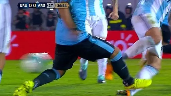 WATCH: Luis Suarez Somehow Avoided Red For Horror Tackle On Nicolas Otamendi