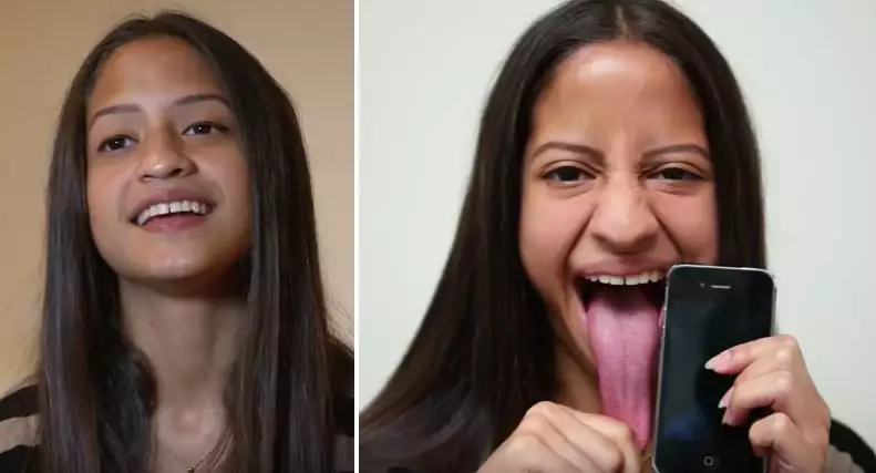 This Girl Says She Has The World's Longest Tongue And It's Massive
