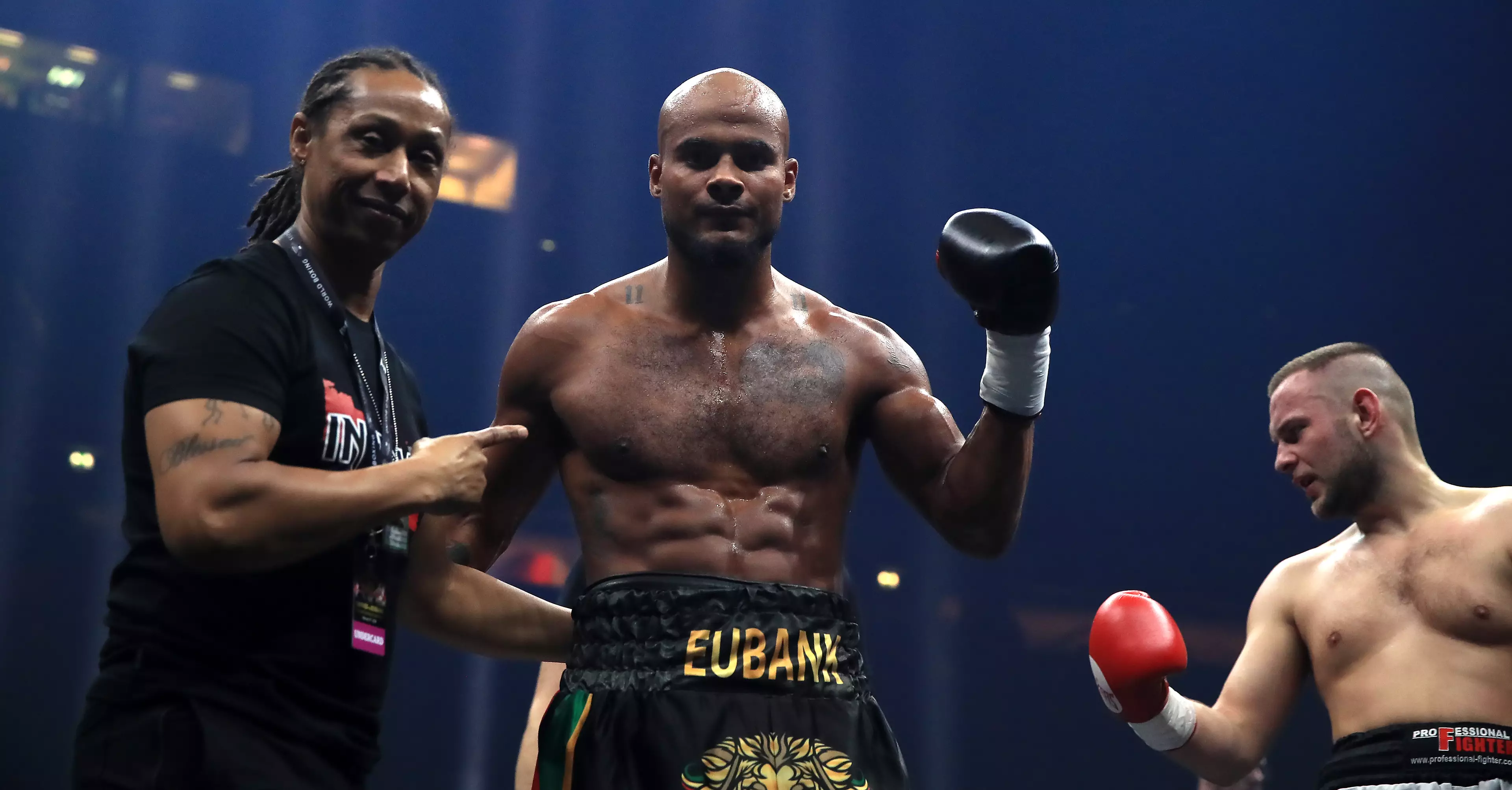 Sebastian Eubank during his bout against Kamil Kulczvk in a Light Heaveyweight contest at the Manchester Arena.