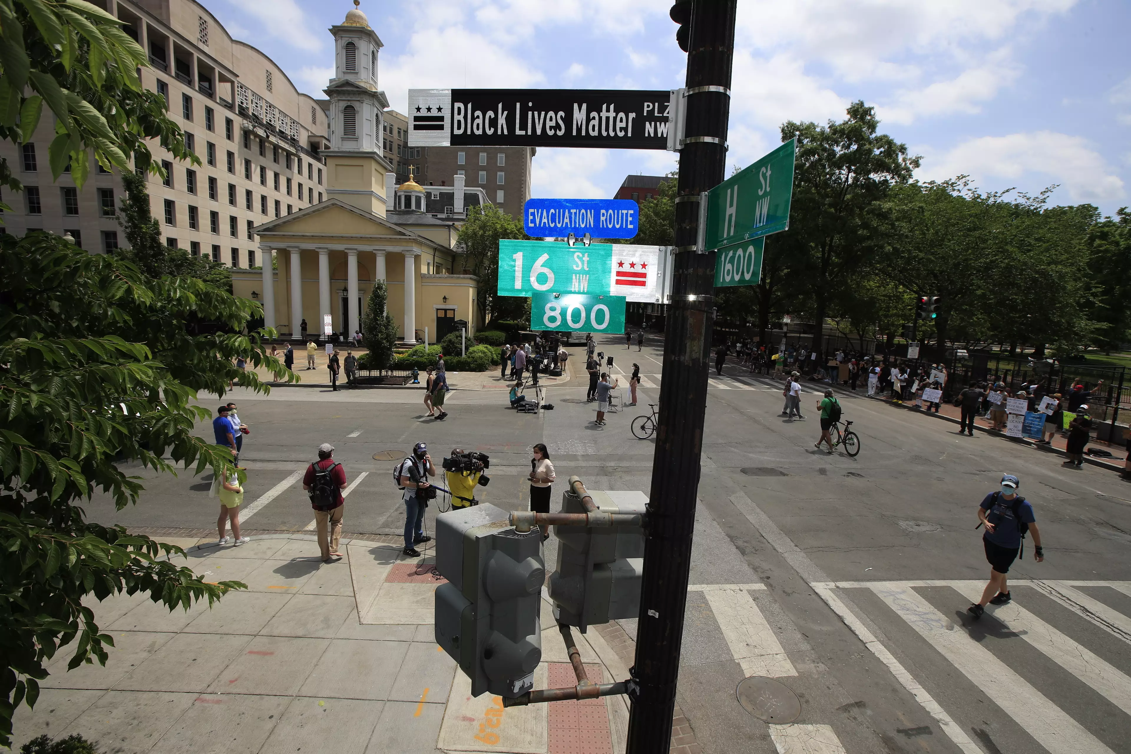 The street has been renamed 'Black Lives Matter Plaza'.