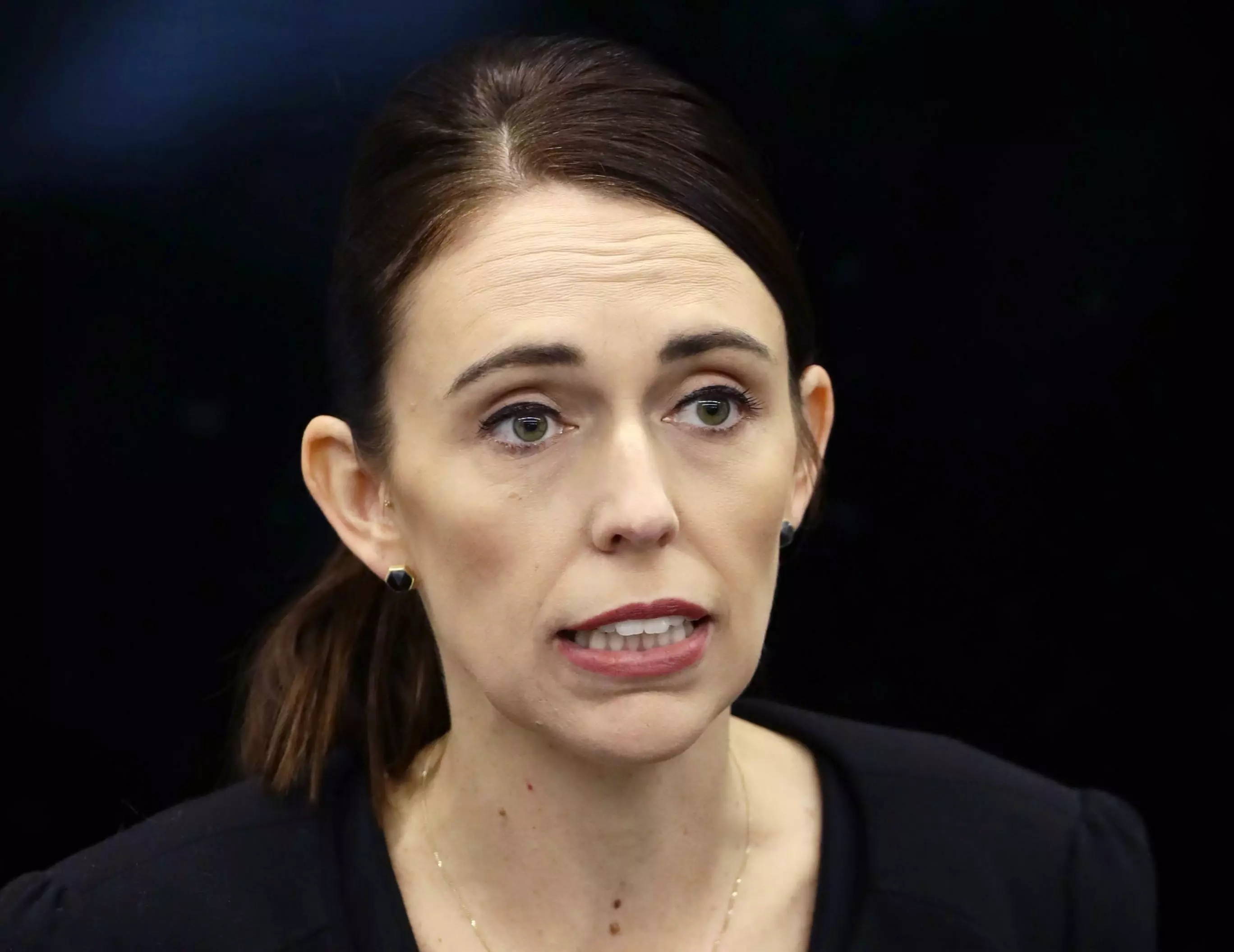 Mrs Ardern announcing the weapons ban.