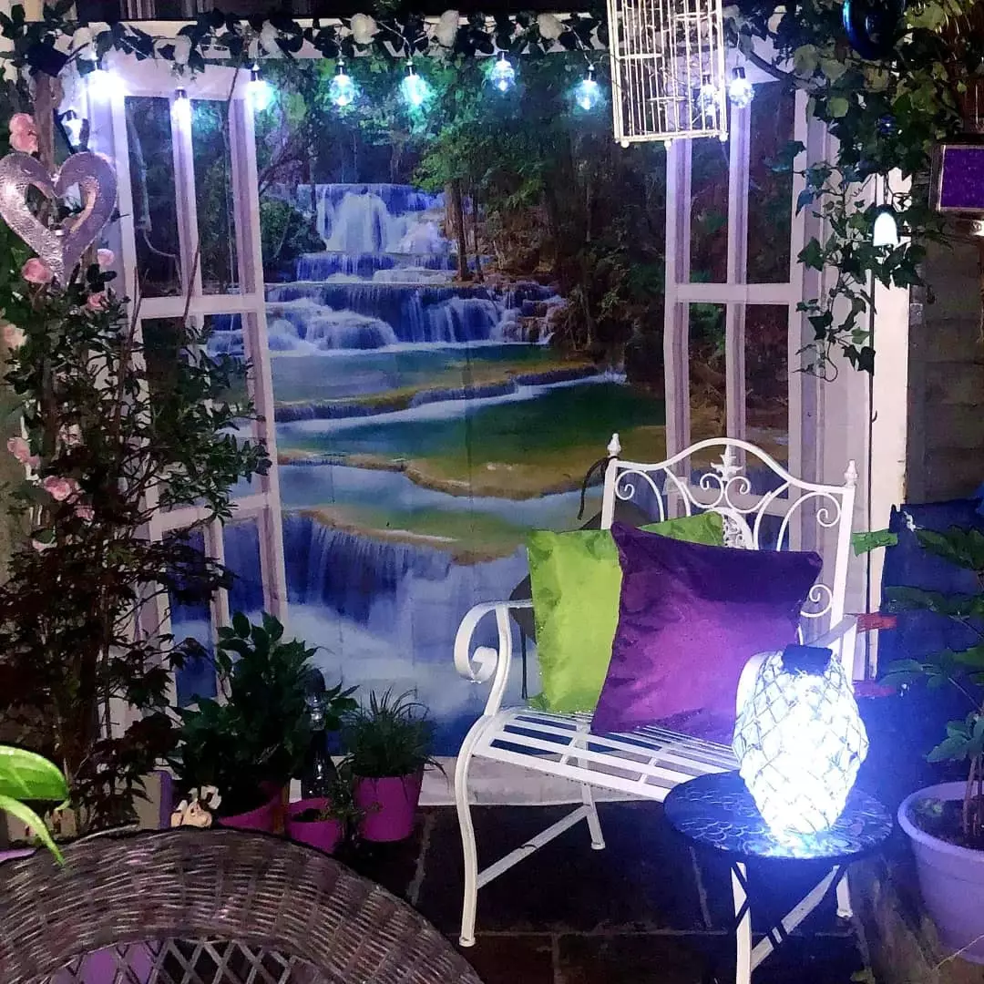 Lesley turned her a corner of her garden into a pretty waterfall oasis (