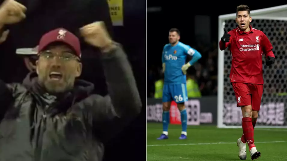 People Have Lipread What Jurgen Klopp Shouted While Celebrating Roberto Firmino's Goal 