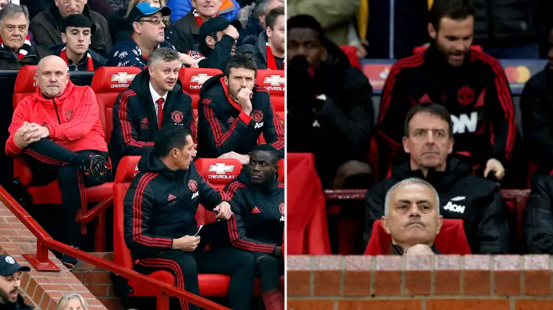 Man United Fan Has An Interesting Theory For Solskjær Sitting In Different Seat To Mourinho