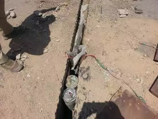 Explosives next to a bridge in Fallujah