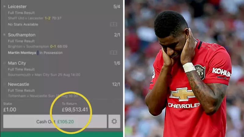 Guy Cashes Out £1 Accumulator At £200 And It Went On To Win Nearly £100,000