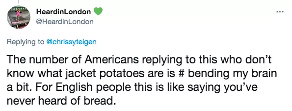 Brits were quick to defend the humble jacket potato (