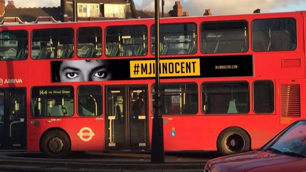 ​#MJinnocent Ads Appear On London Buses In Protest Against Leaving Neverland Doc