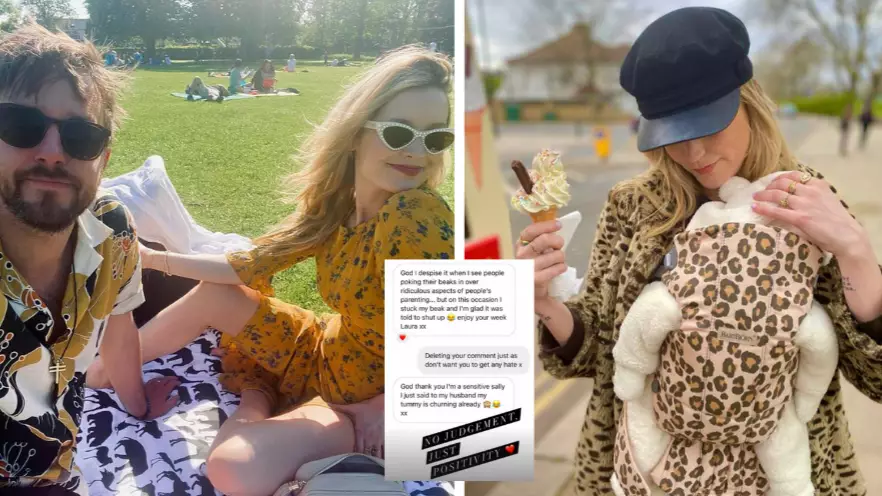 Laura Whitmore Claps Back After Troll Criticised Her For 'Putting A Blanket On Her Baby'