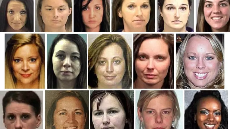 Some of the women charged for sexual relations with students.