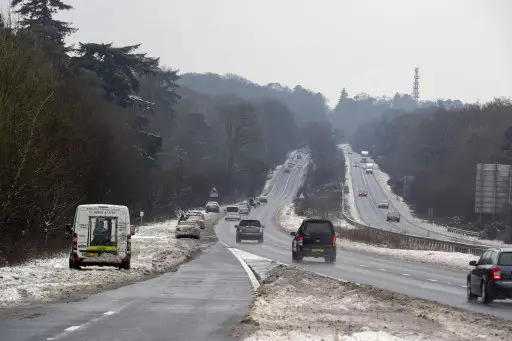 The A31 in Hampshire where police declared a 'major incident' last night.
