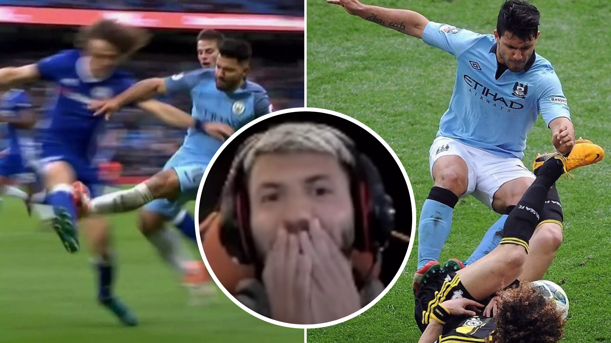 Sergio Aguero Reacts To His Worst Ever Tackles - With David Luiz Standing Out