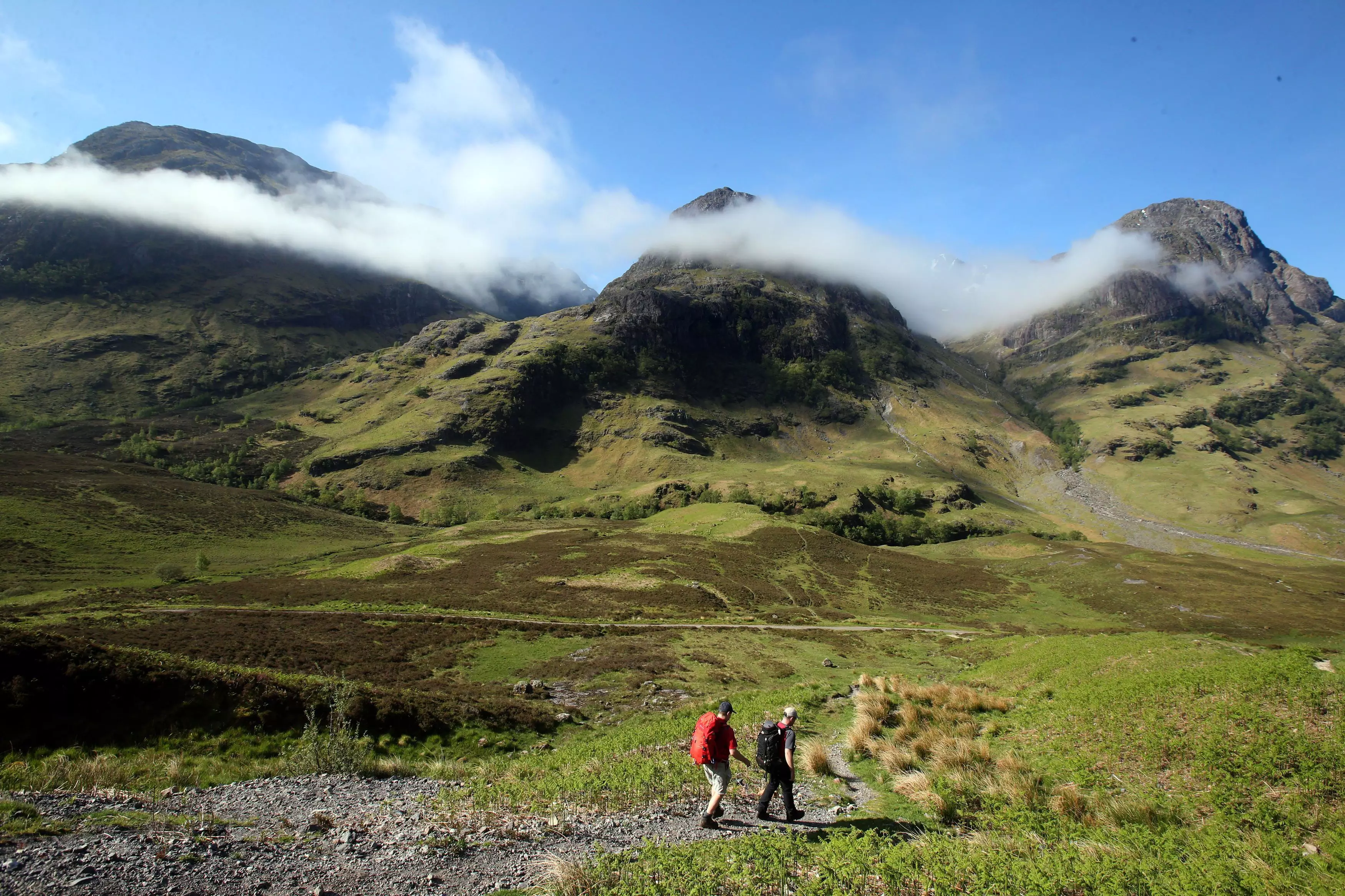 Three Sisters mountain range in Glencoe Valley, Scotland (
