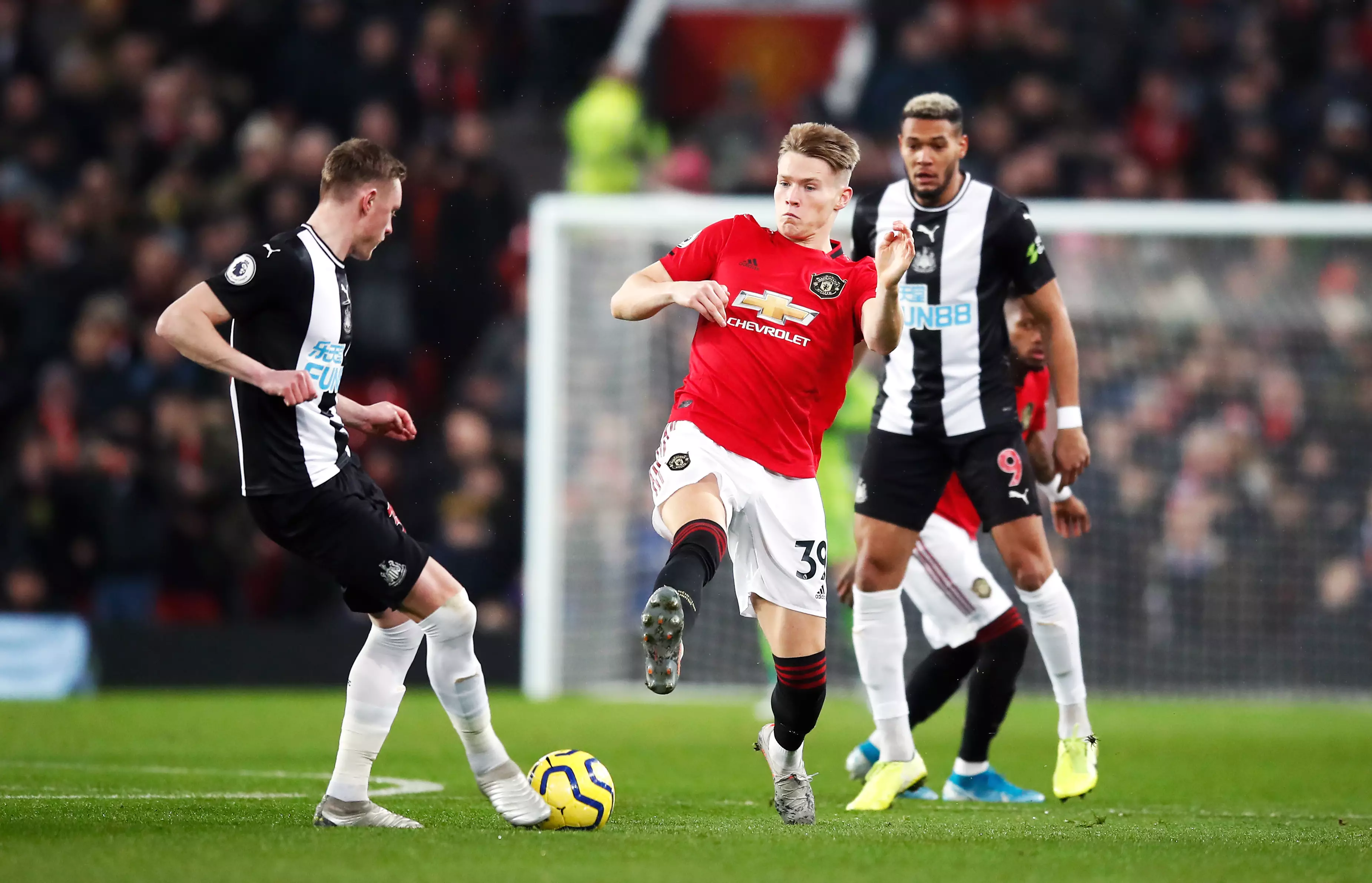 Scott McTominay could've seen red for an early challenge on Sean Longstaff