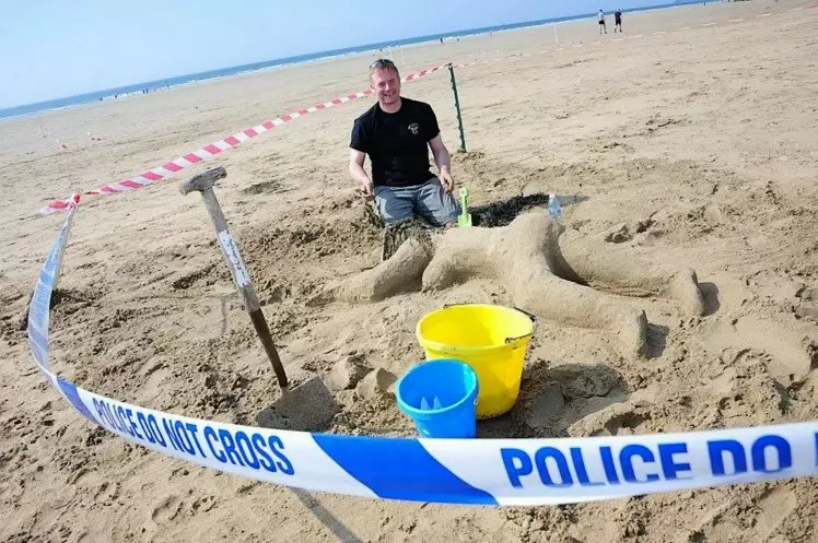 Police Sand Sculpture Of 'Female Murder Victim With Big Boobs' Causes Controversy