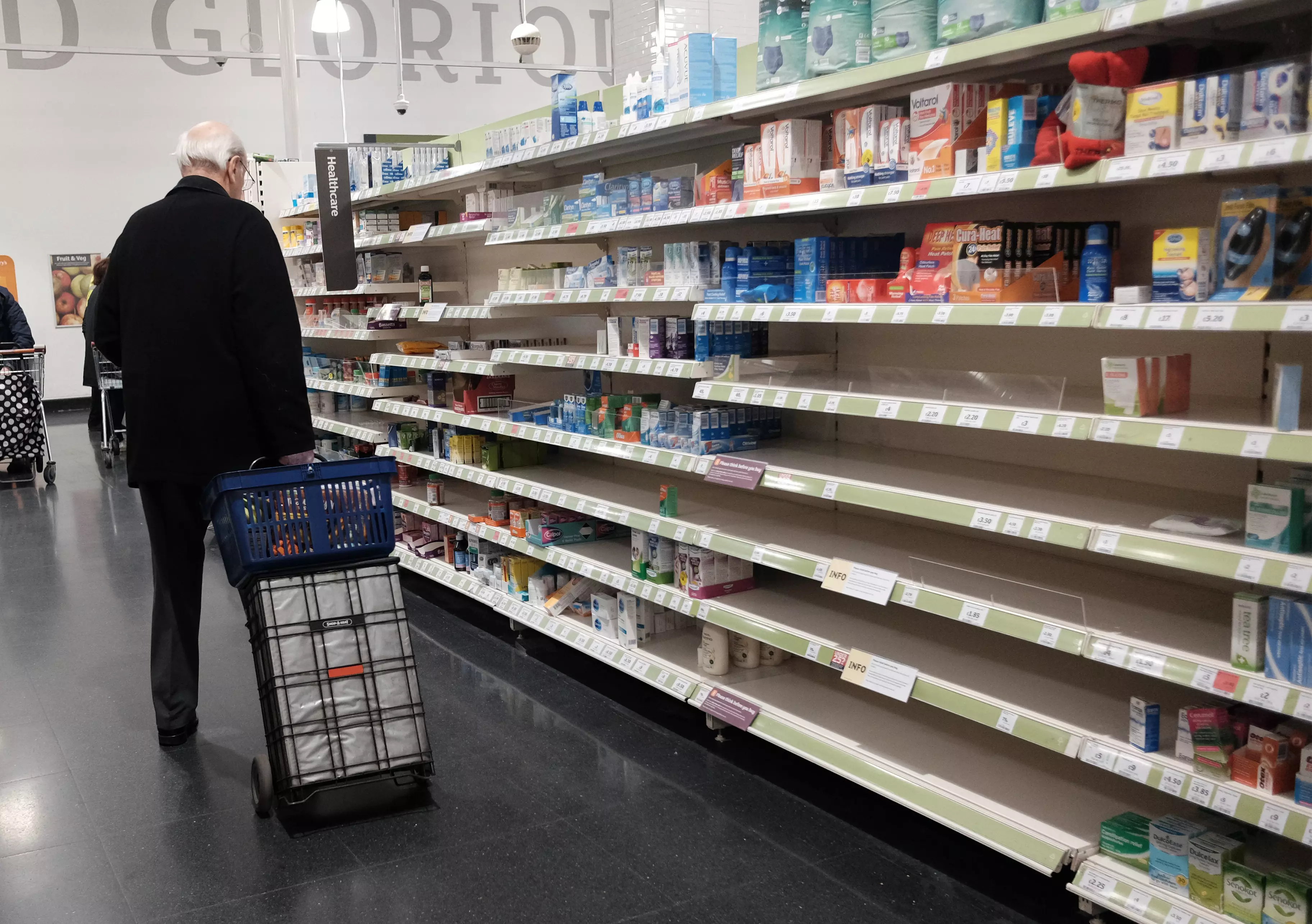Supermarket workers have been working tirelessly to fill shelves (
