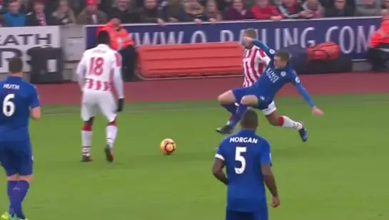 WATCH: The Tackle That Got Jamie Vardy A Straight Red Against Stoke