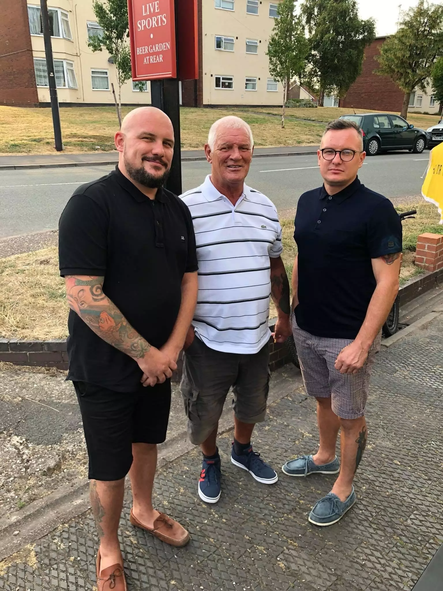 Craig Spillane (on the end right) with his dad and brother.