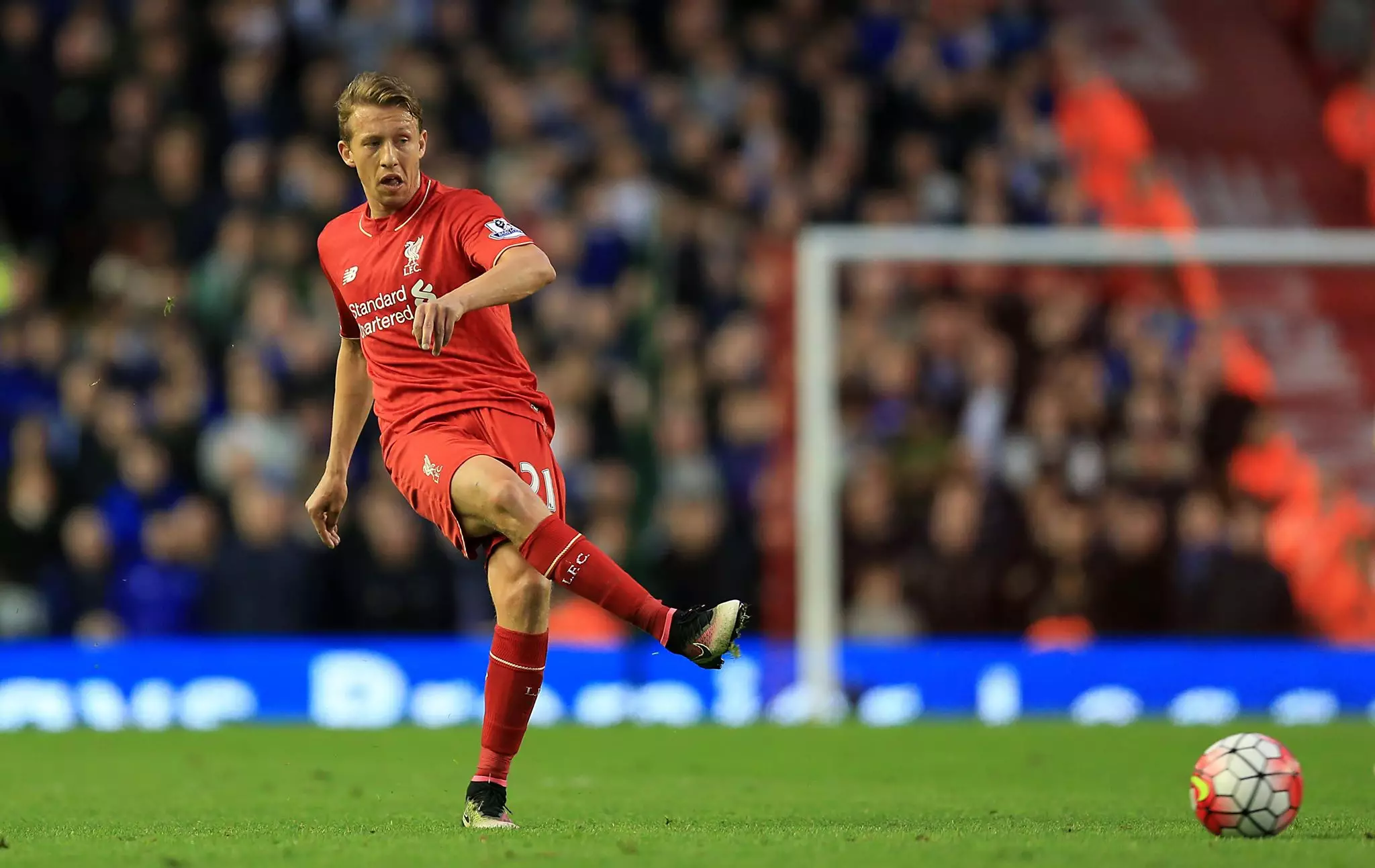 Lucas in action for Liverpool. Image: PA